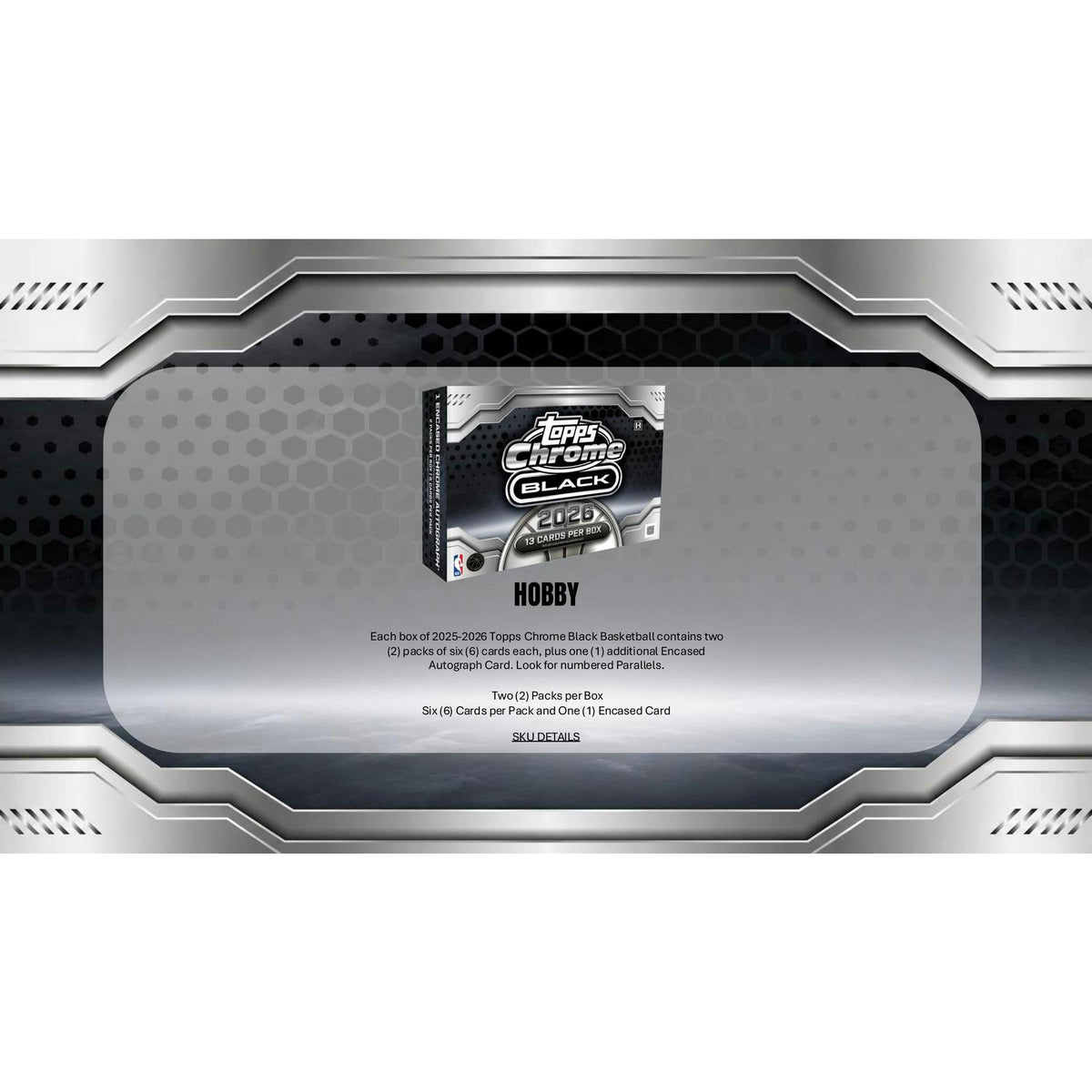 2025/26 Topps Chrome Black Basketball Hobby 8-Box Case (Presell)