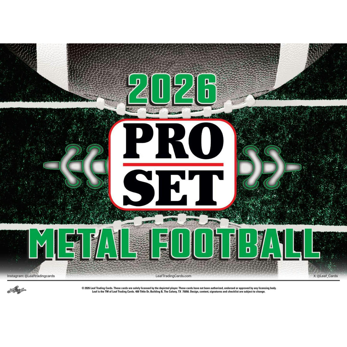 2026 Leaf Pro Set Metal Football Hobby Jumbo 8-Box Case
