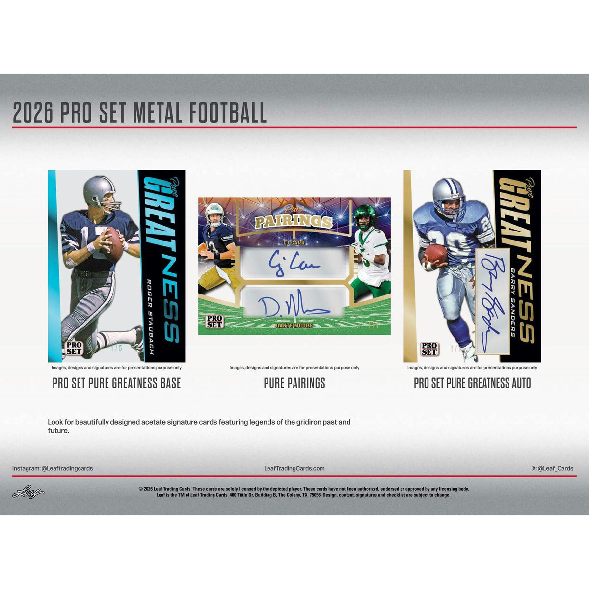 2026 Leaf Pro Set Metal Football Hobby Jumbo 8-Box Case