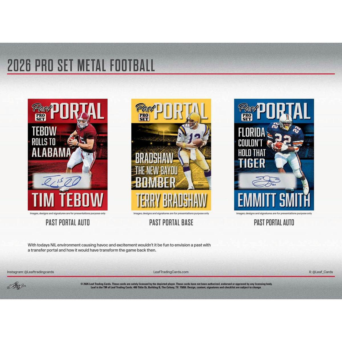 2026 Leaf Pro Set Metal Football Hobby Jumbo 8-Box Case