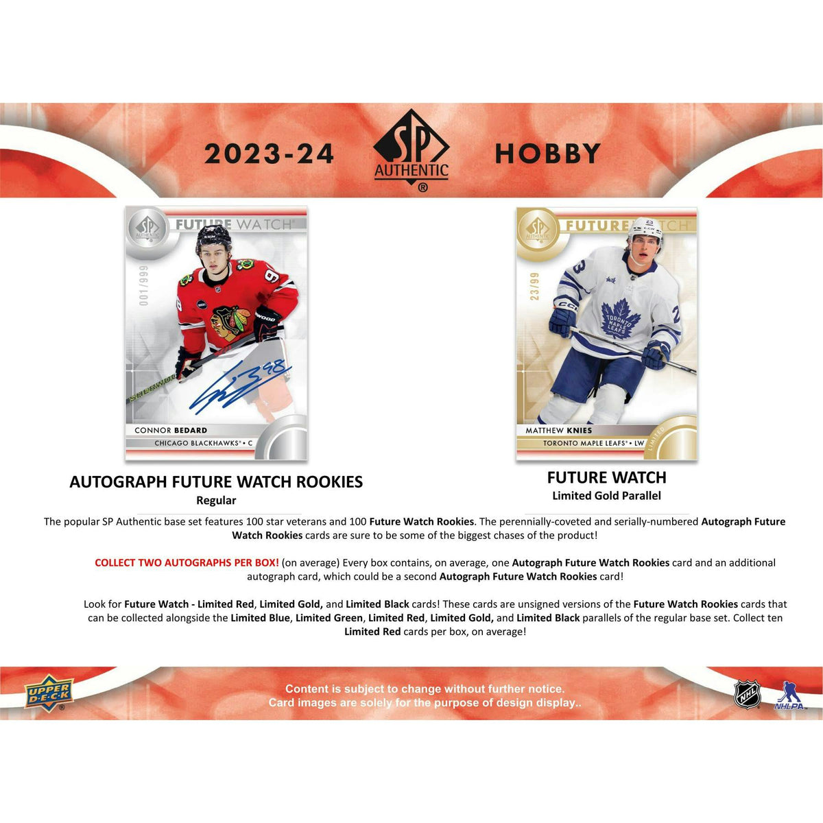 2023/24 Upper Deck SP Authentic Hockey Hobby 16-Box Case