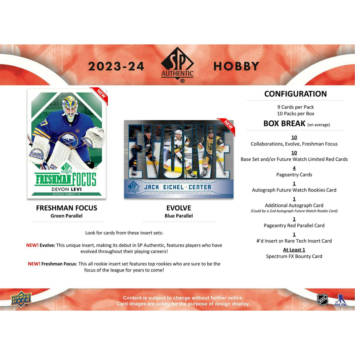 2023/24 Upper Deck SP Authentic Hockey Hobby 16-Box Case