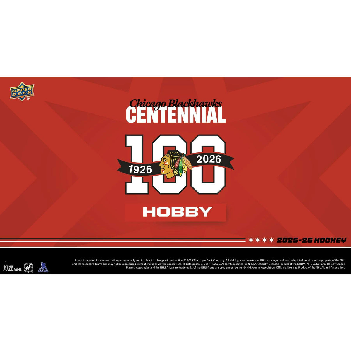 2025/26 Upper Deck Chicago Blackhawks Centennial Hockey Hobby 16-Box Case