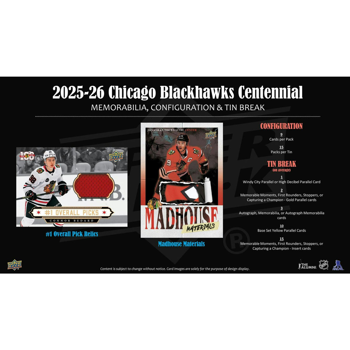 2025/26 Upper Deck Chicago Blackhawks Centennial Hockey Hobby 16-Box Case