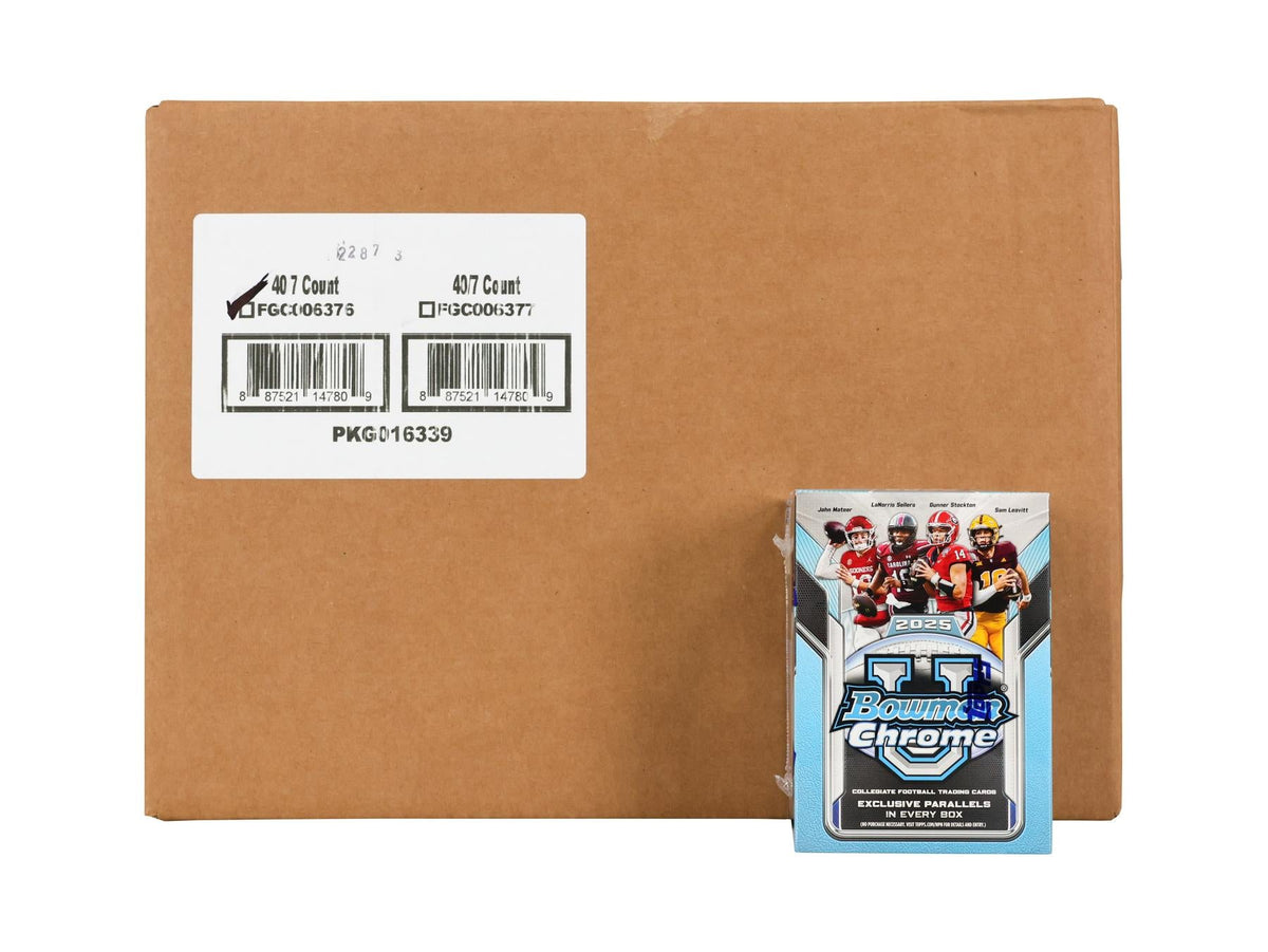 2025 Bowman University Chrome Football Blaster 40-Box Case