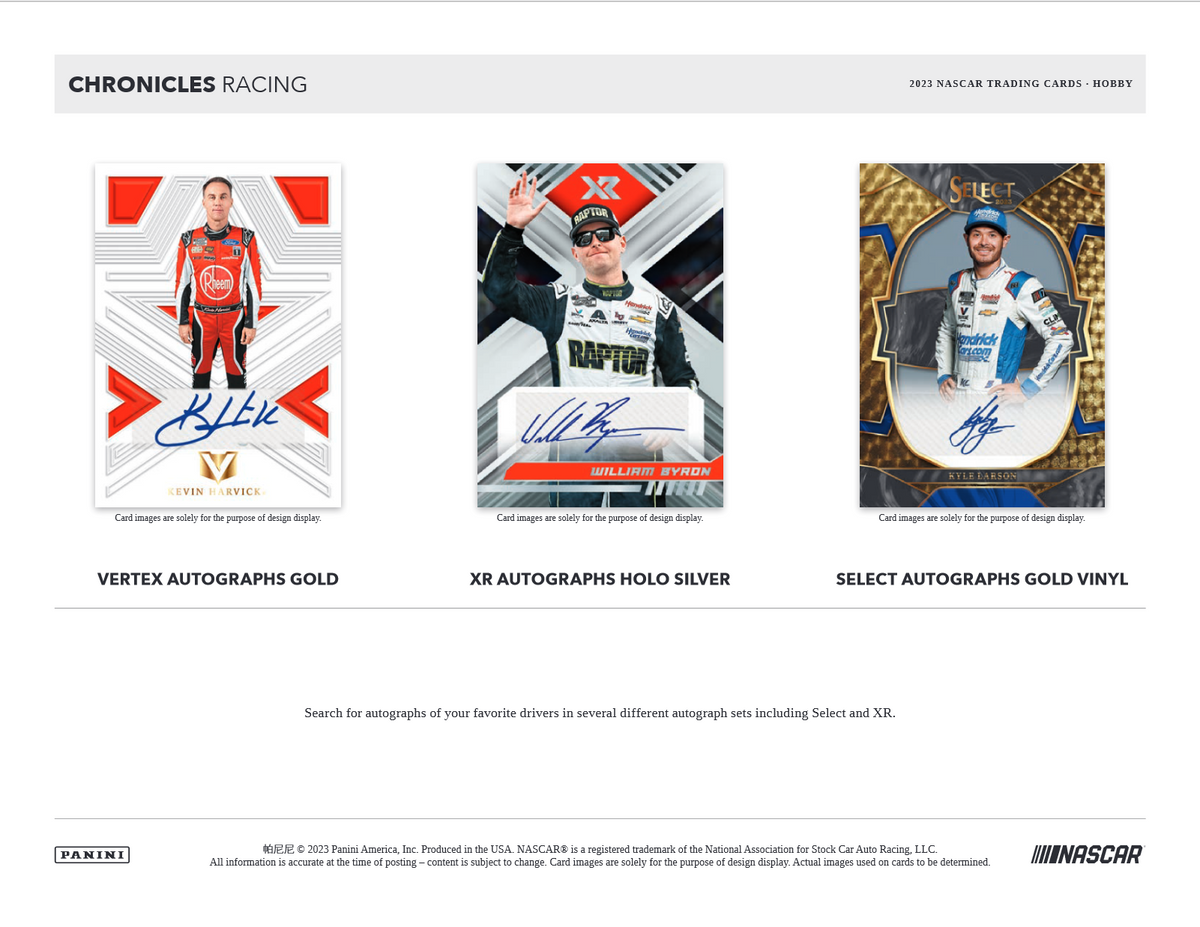 2023 Panini Chronicles Racing Hobby 16 Box Case
