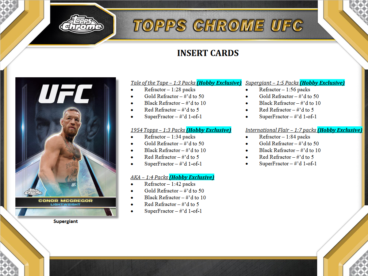2024 Topps UFC Chrome Hobby 12 Box Case
