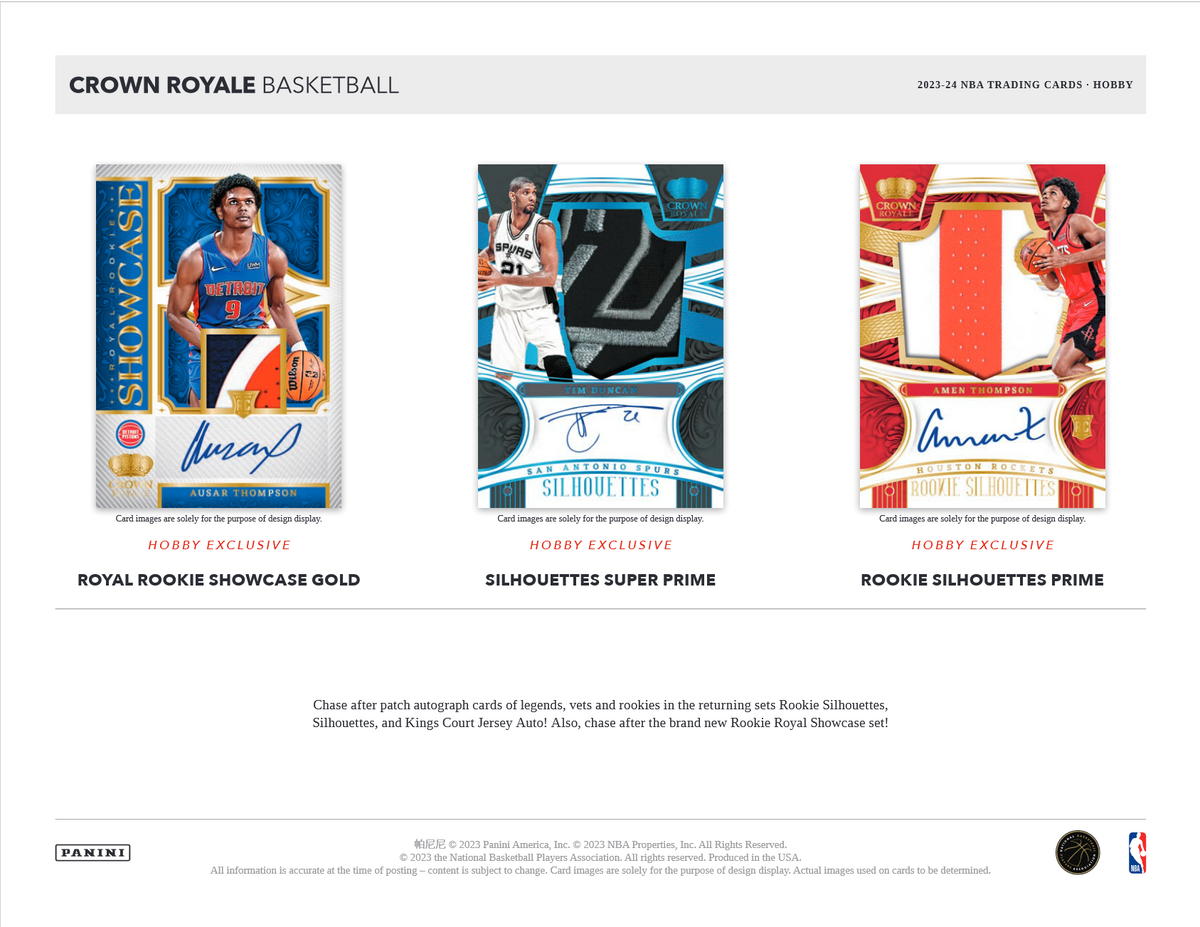 2023-24 Panini Crown Royale Basketball Hobby 16 Box Case