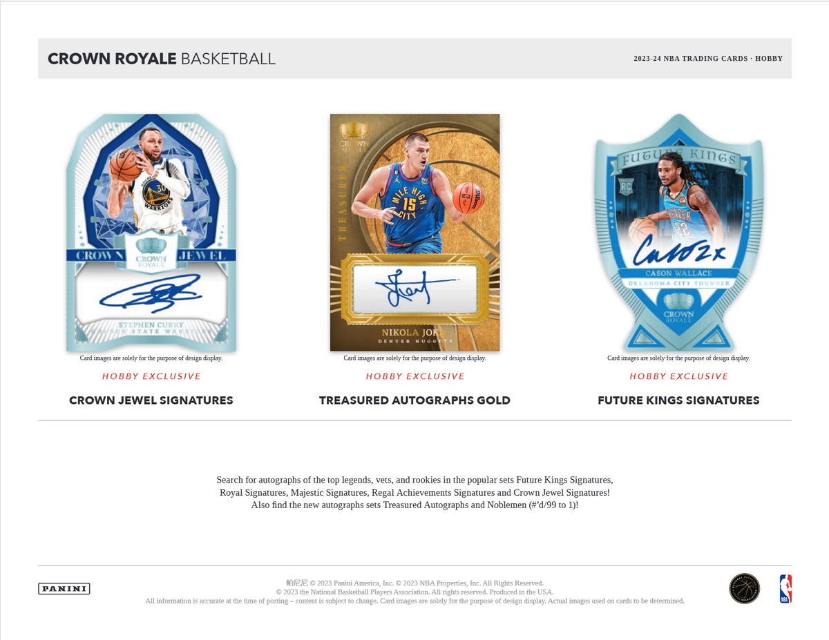 2023-24 Panini Crown Royale Basketball Hobby 16 Box Case