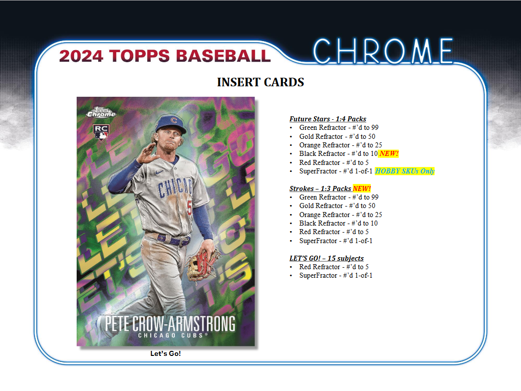 2024 Topps Chrome Baseball Jumbo 8 Box Case