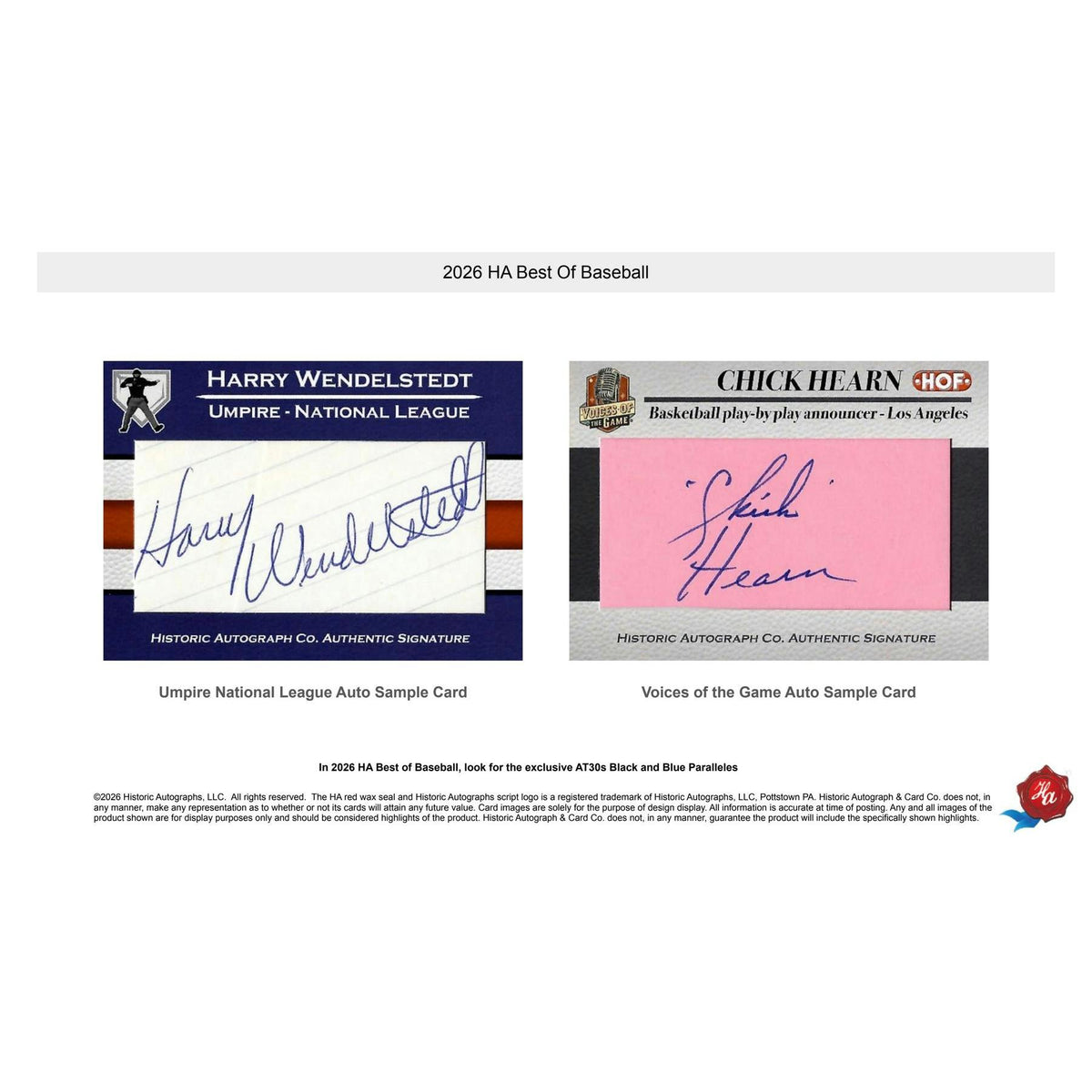 2026 Historic Autographs Best of Baseball Hobby 24-Box Case