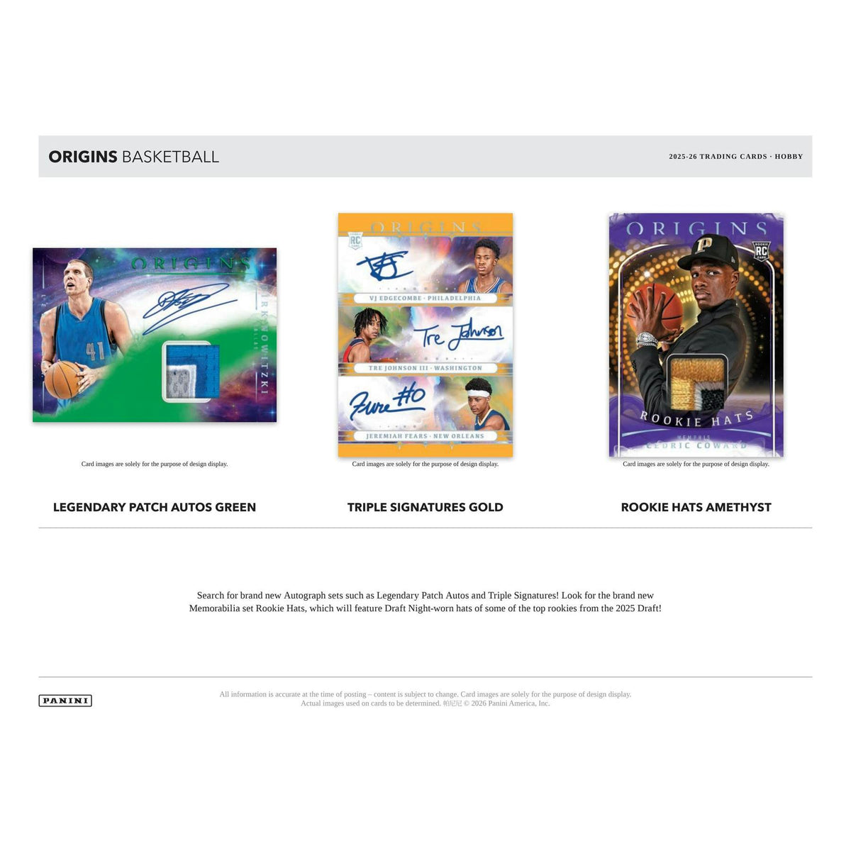 2025/26 Panini Origins Basketball Hobby 12-Box Case (Presell)