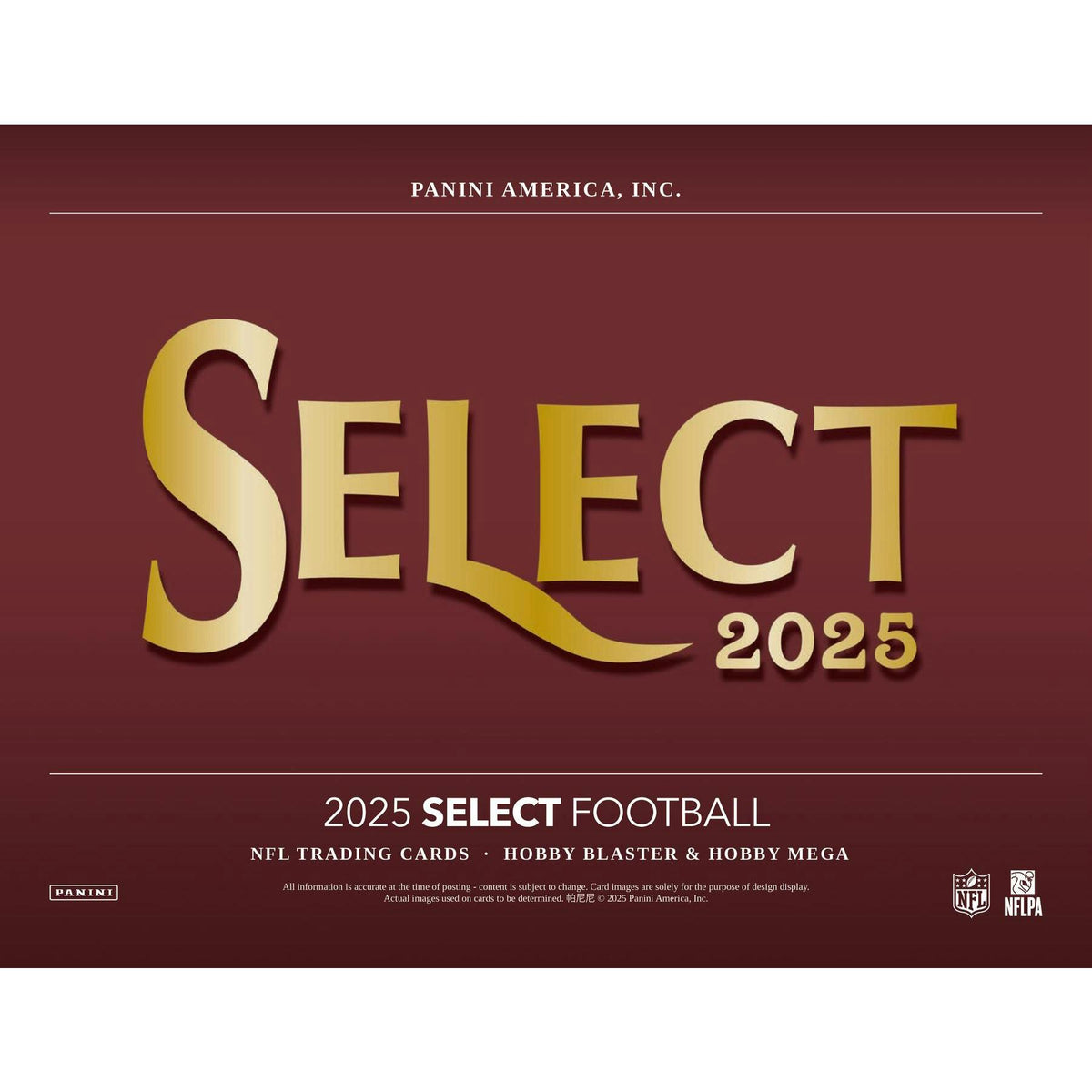 2025 Panini Select Football Mega Hobby 20-Box Case