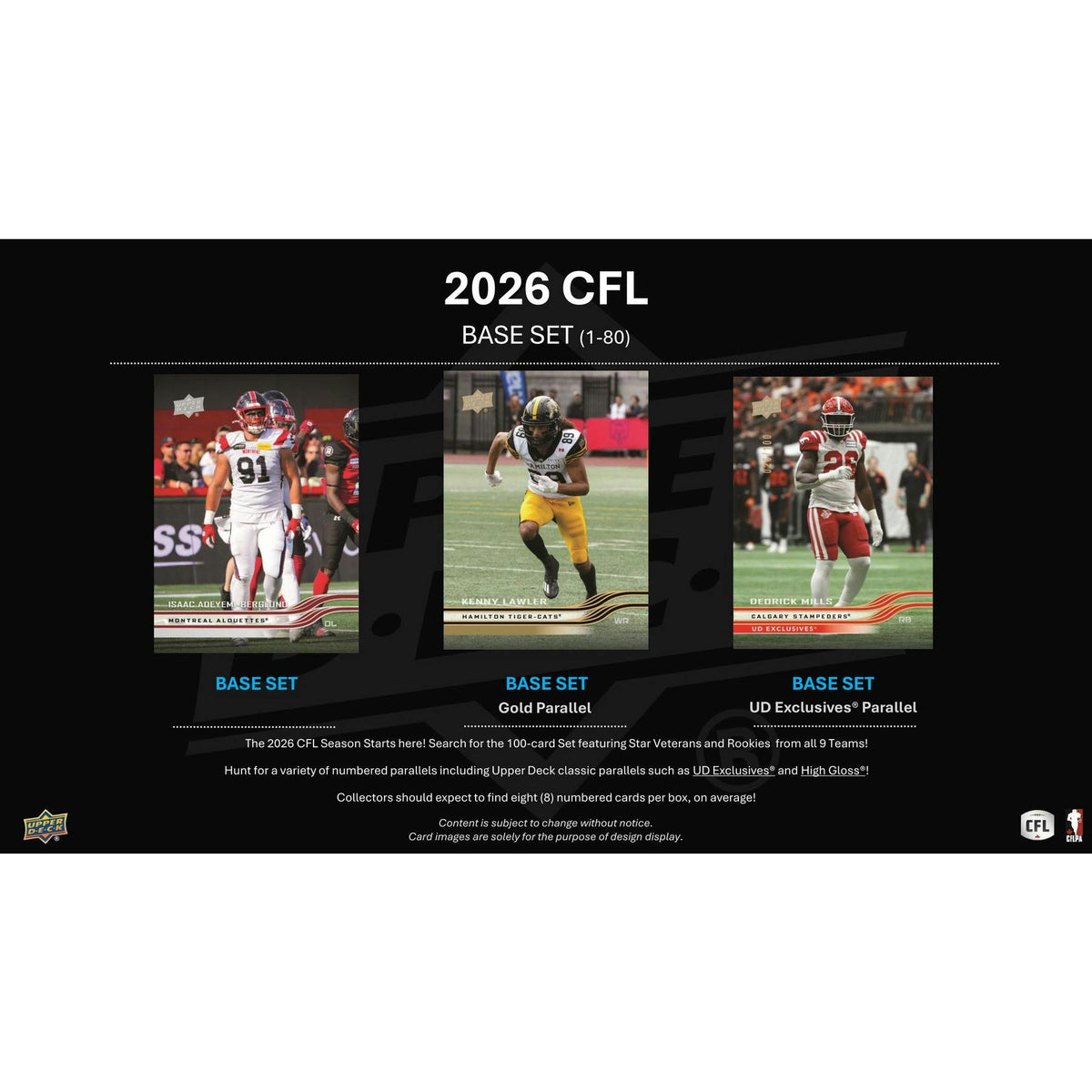 2026 Upper Deck CFL Canadian Football League Hobby 16-Box Case