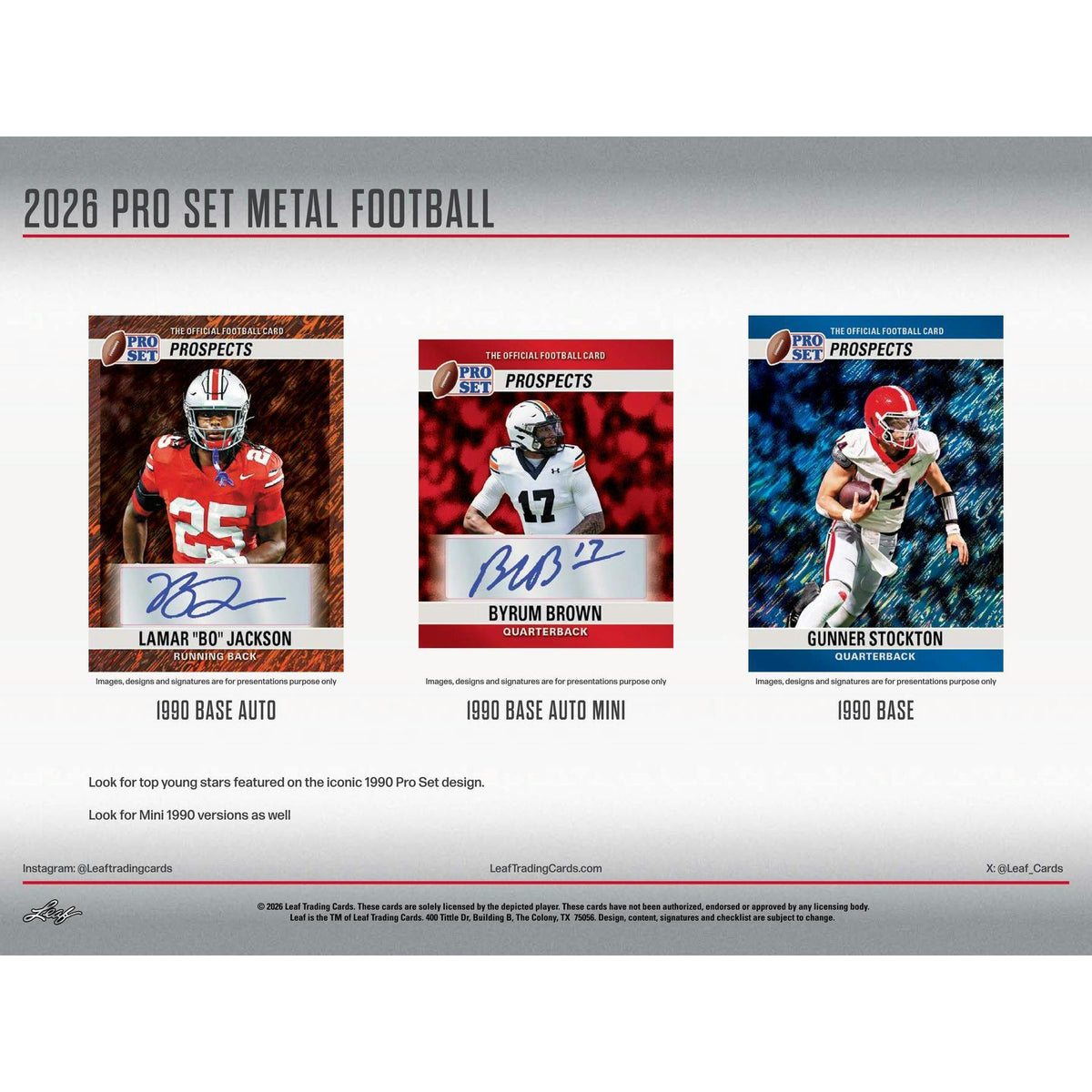 2026 Leaf Pro Set Metal Football Hobby 10-Box Case