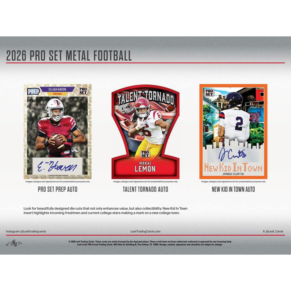 2026 Leaf Pro Set Metal Football Hobby Jumbo 8-Box Case