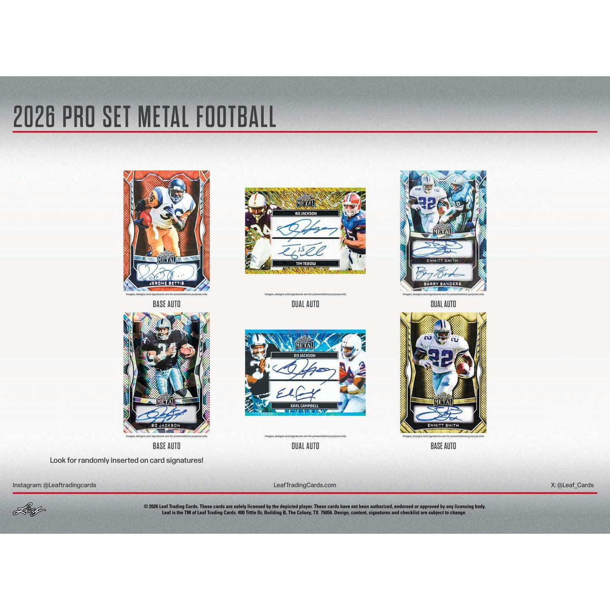 2026 Leaf Pro Set Metal Football Hobby Jumbo 8-Box Case