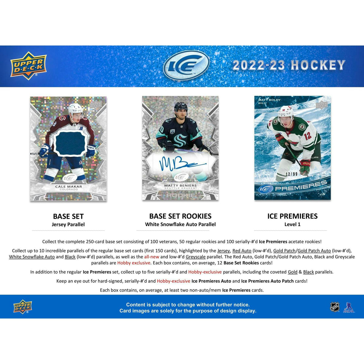 2022/23 Upper Deck Ice Hockey Hobby 24-Box Case (Factory Fresh)