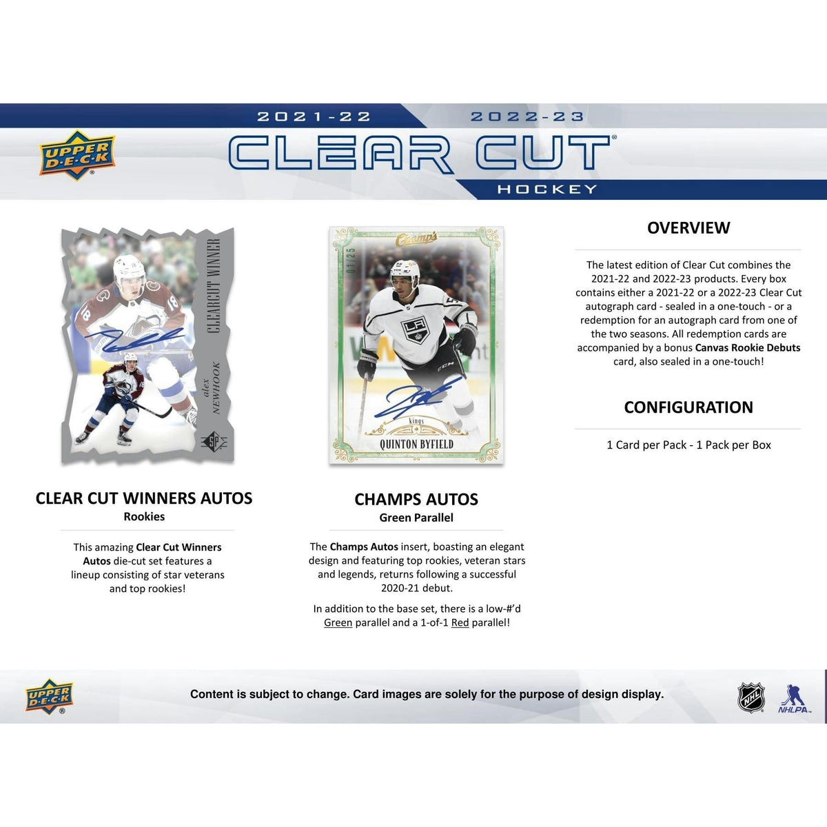 2022/23 Upper Deck Clear Cut Hockey Hobby 30-Box Case