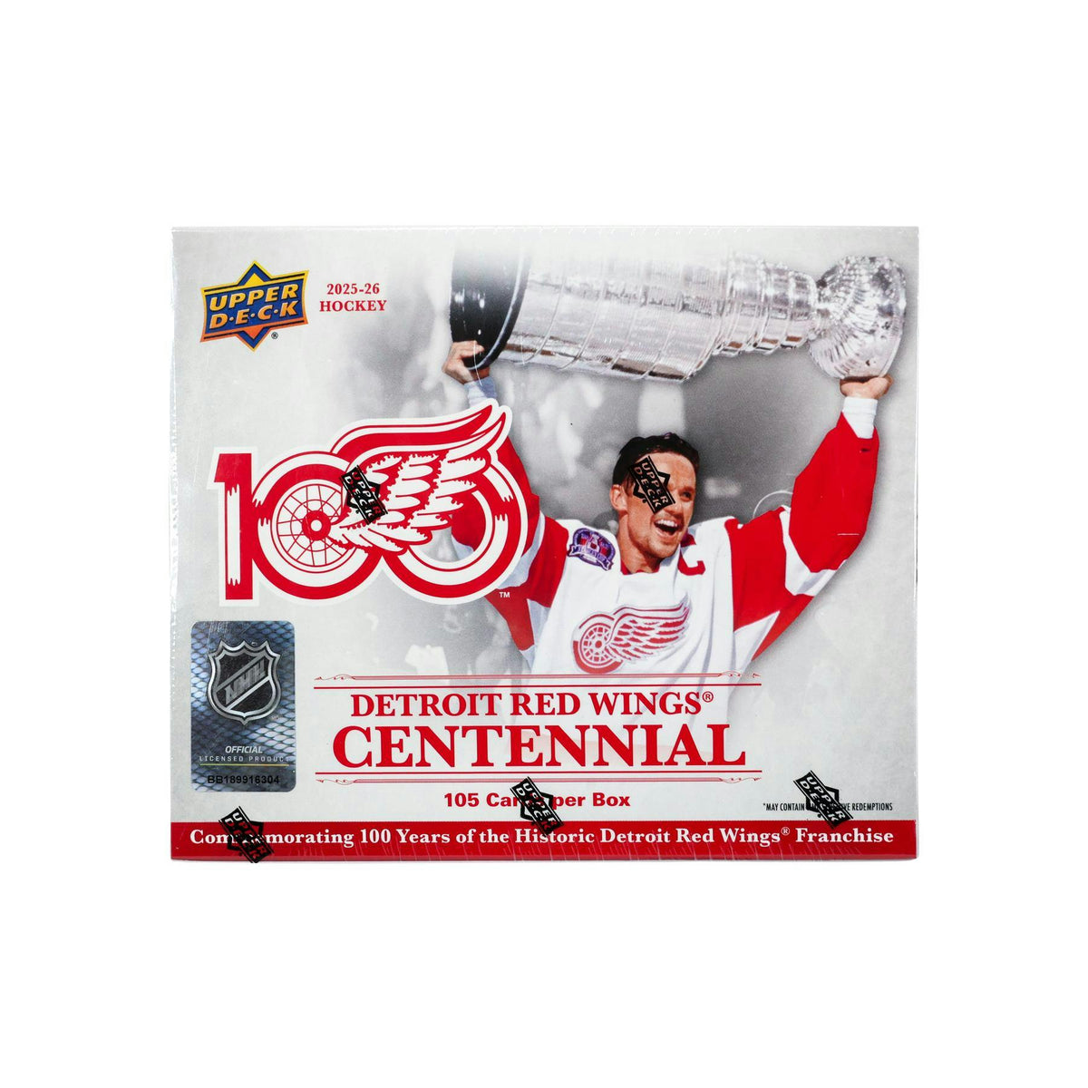 2025/26 Upper Deck Detroit Red Wings Centennial Hockey Box 20-Set Case