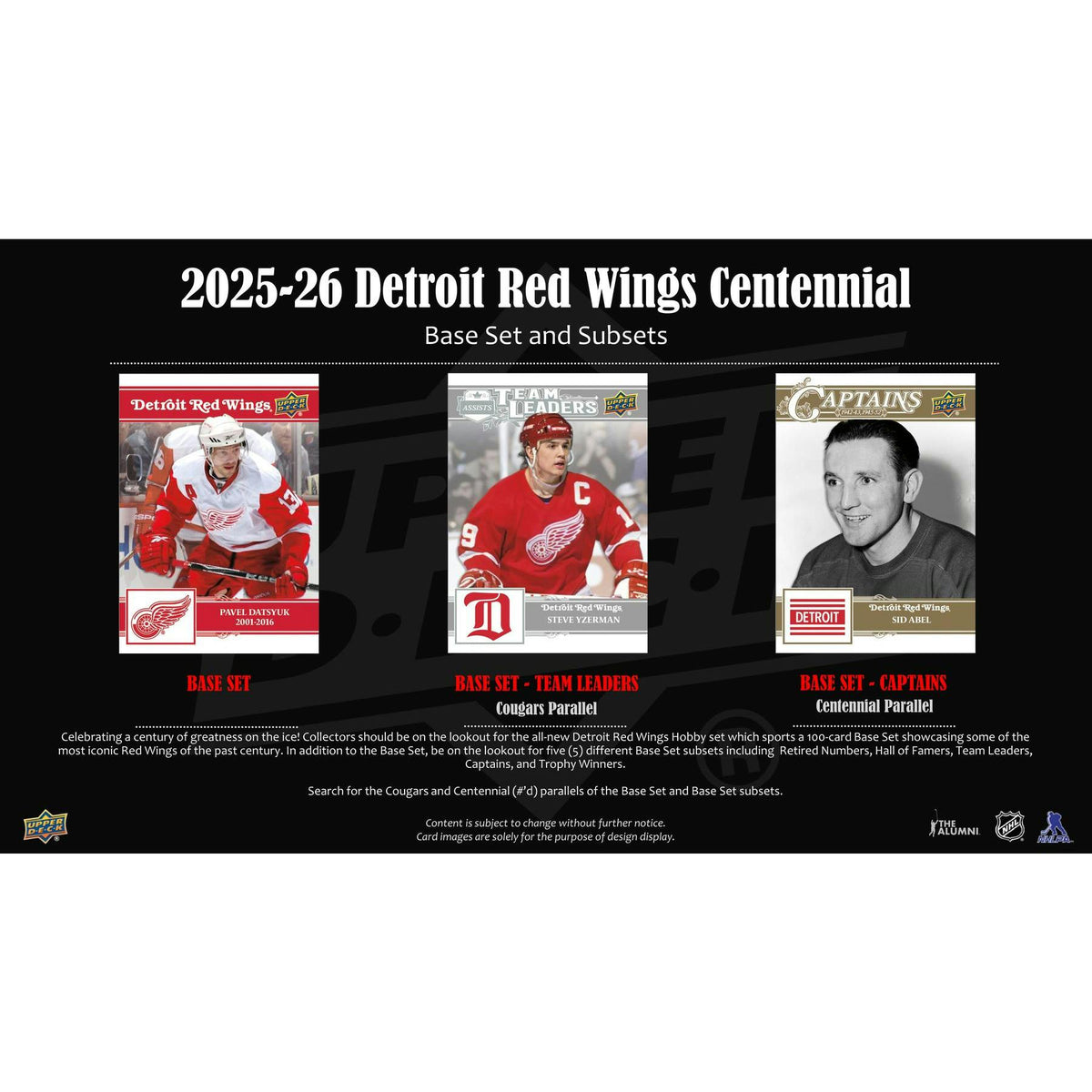 2025/26 Upper Deck Detroit Red Wings Centennial Hockey Hobby 16-Box Case
