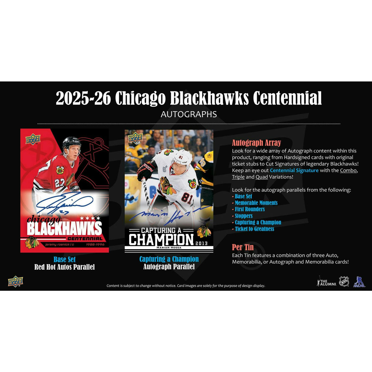 2025/26 Upper Deck Chicago Blackhawks Centennial Hockey Hobby 16-Box Case