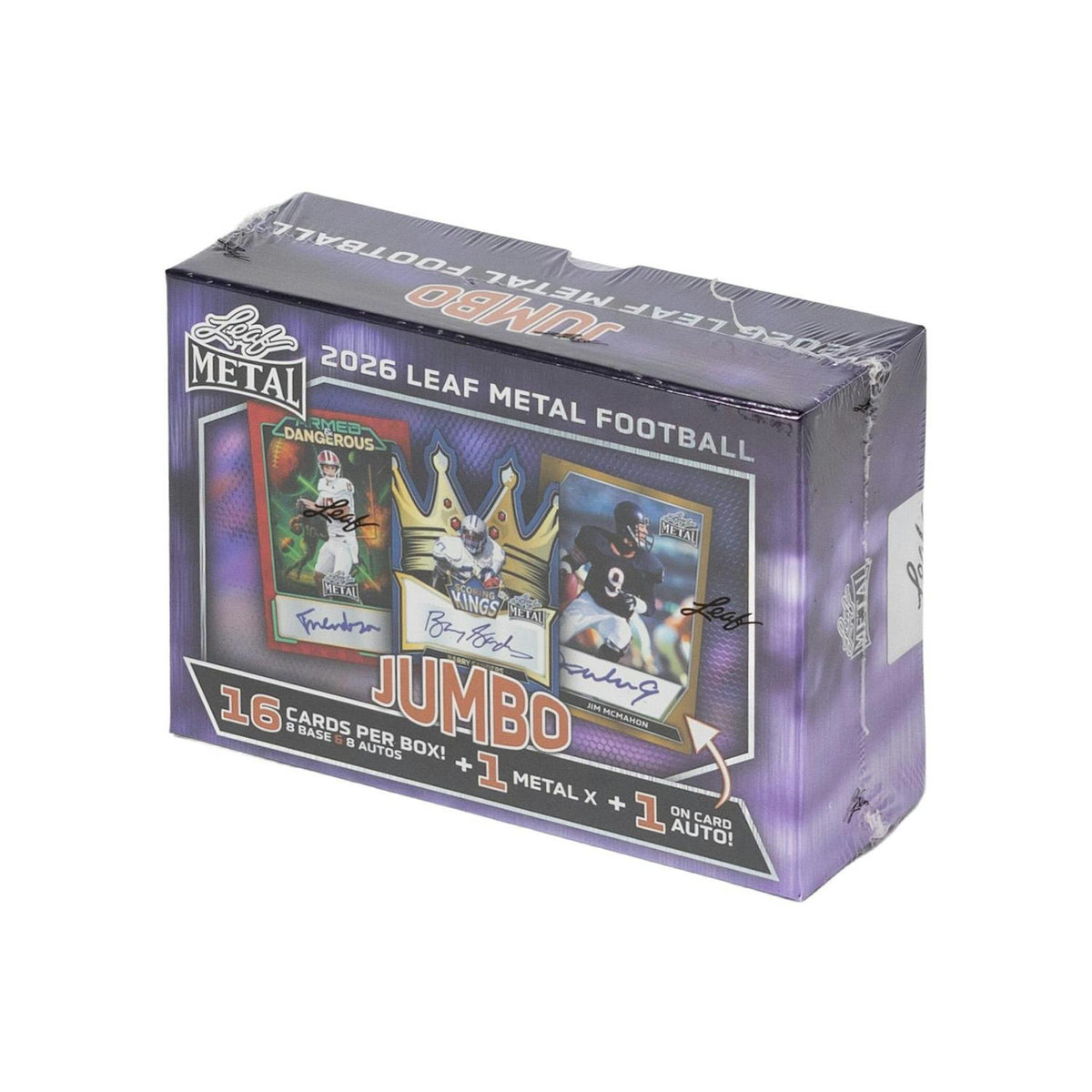 2026 Leaf Metal Football Hobby Jumbo 8-Box Case