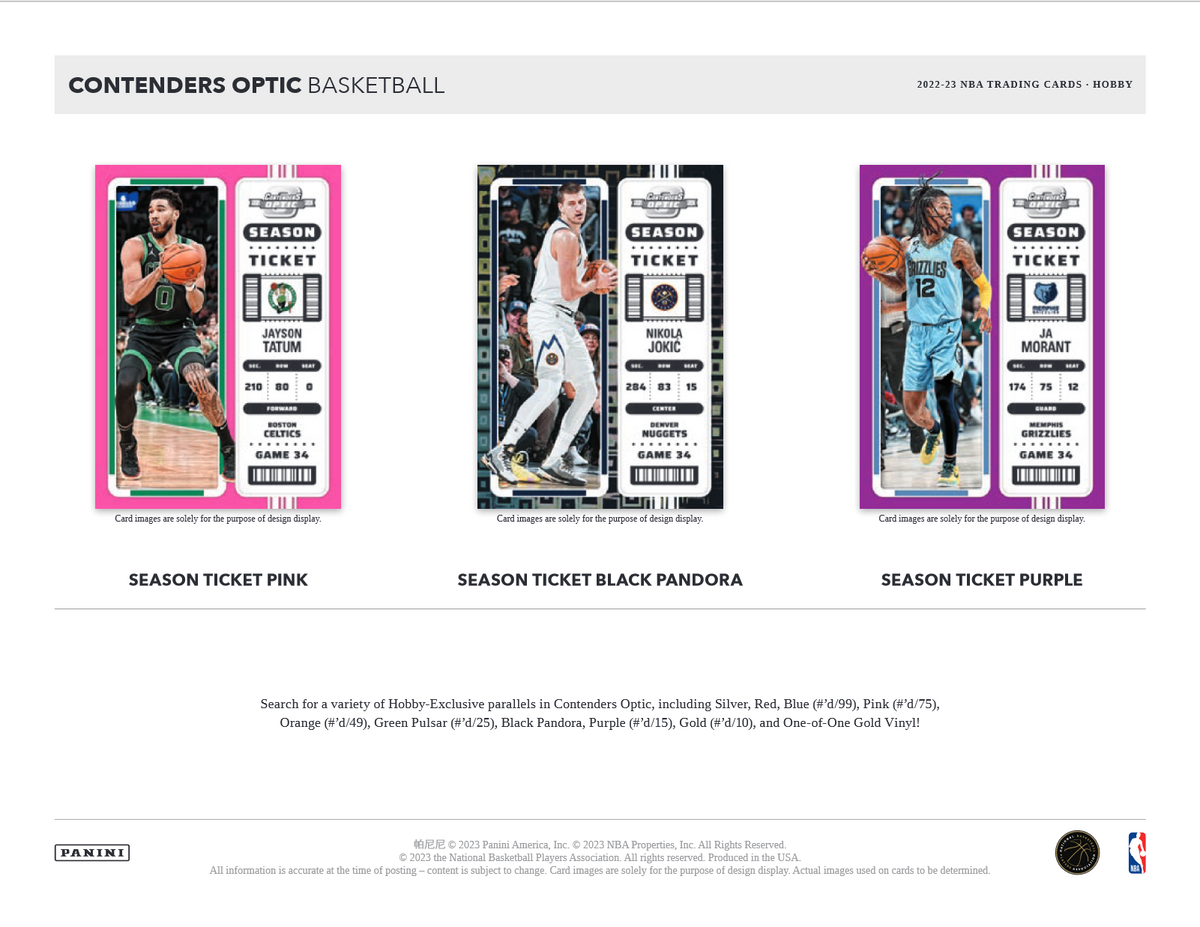 2022-23 Panini Contenders Optic Basketball Hobby 20 Box Case