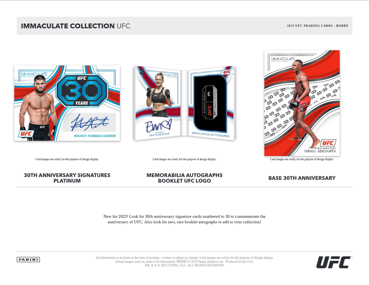 2023 Panini Immaculate UFC Hobby 5 Box Case