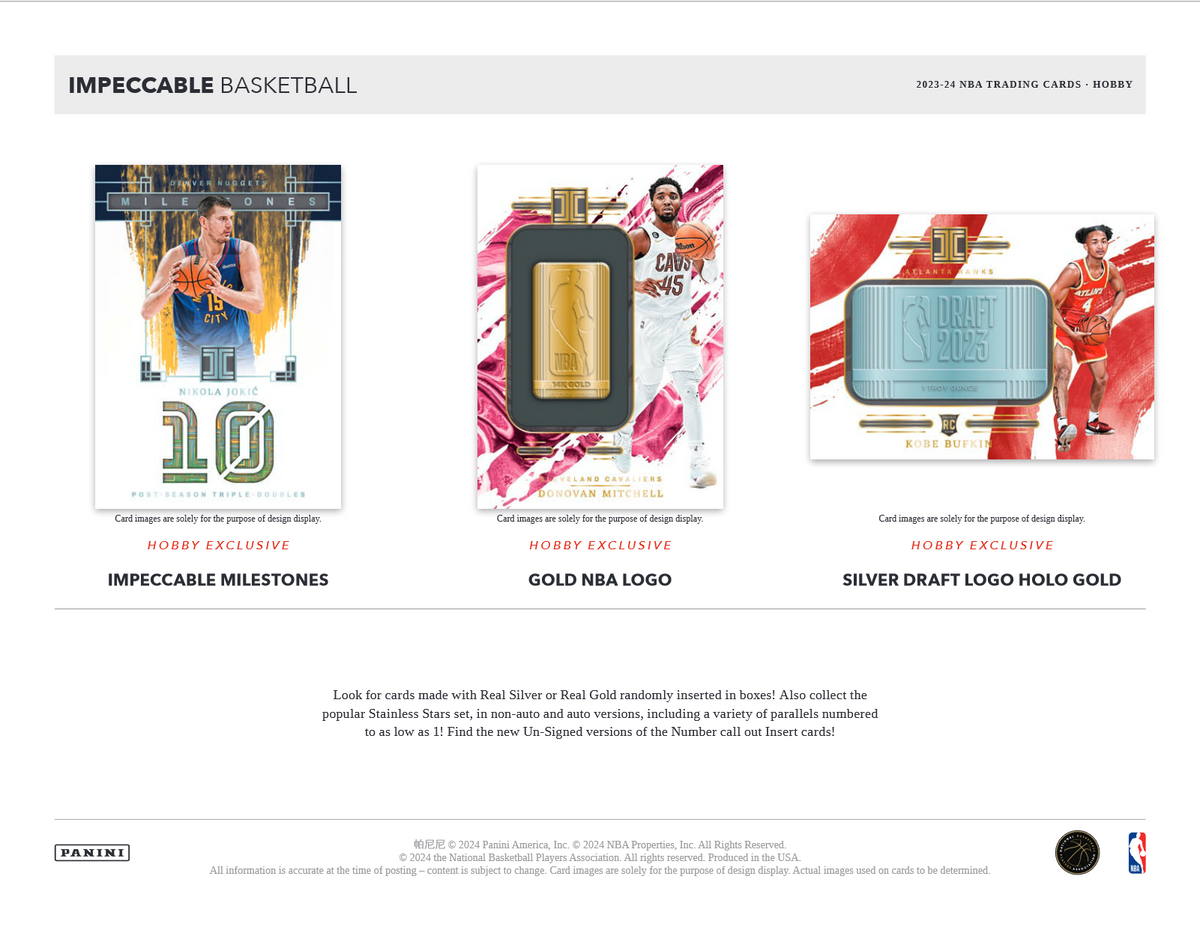 2023-24 Panini Impeccable Basketball Hobby 3 Box Case