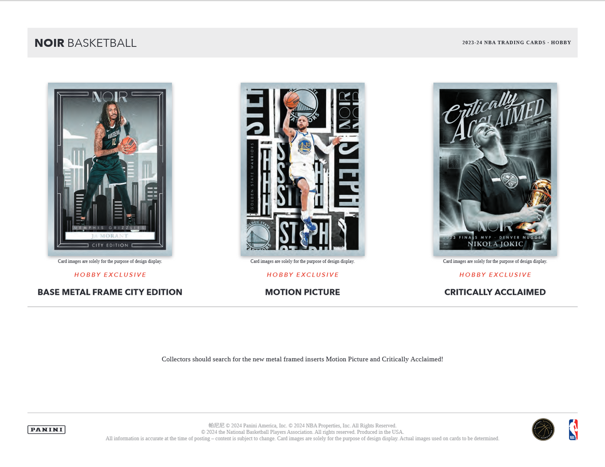 2023-24 Panini Noir Basketball Hobby 4 Box Case