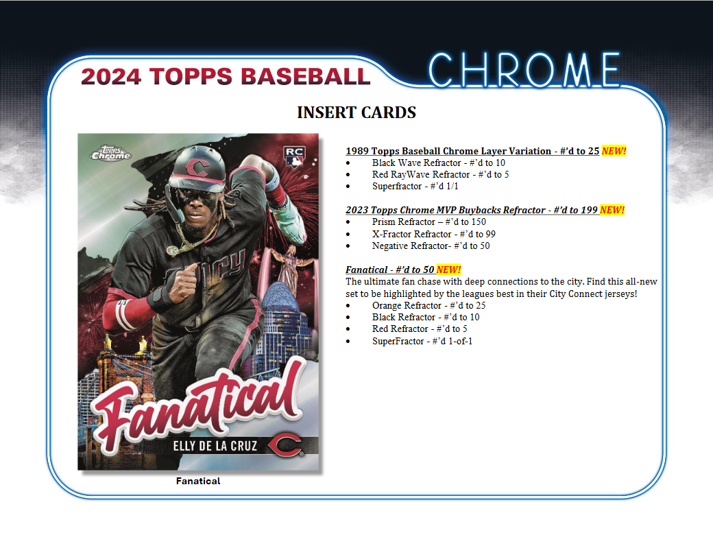 2024 Topps Chrome Baseball Jumbo 8 Box Case