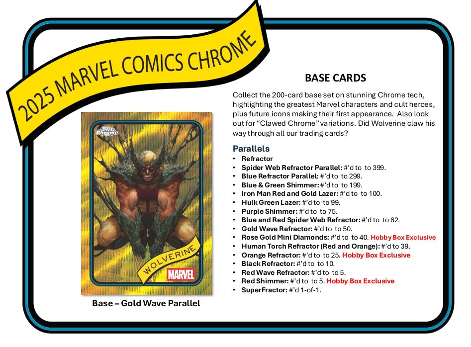 2025 Topps Chrome Marvel Blaster 40 Box Case