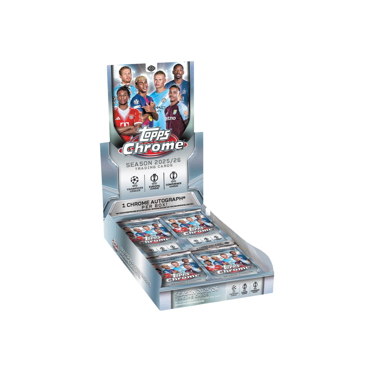 2025-26 Topps UEFA Club Competitions Chrome Soccer Hobby 12 Box Case