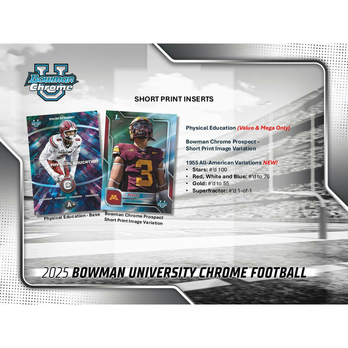 2025 Bowman University Chrome Football Mega 20-Box Case